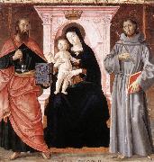 ANTONIAZZO ROMANO Madonna Enthroned with the Infant Christ and Saints jj oil on canvas